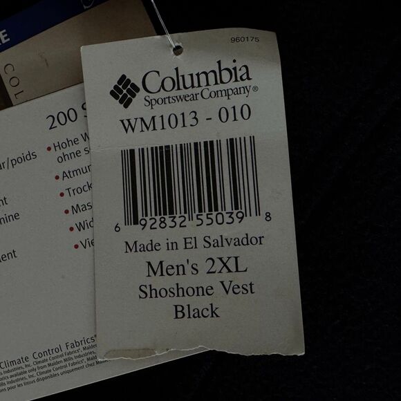 New Columbia Shoshone Polartec Vest Black Core Interchange Jacket Men's Size 2XL - Picture 3 of 13